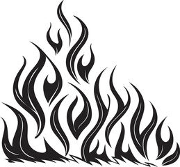 Abstract Black Fire Flames Design with Dynamic and Flowing Shapes