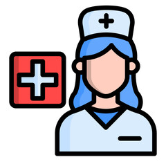 Nurse Assistance  Icon Element For Design	