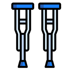 Crutches Support  Icon Element For Design	