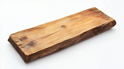 Professional Wooden Plank Isolated on White Background for Design Projects and Advertising Campaigns