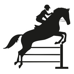 Horse Rider Jumping Over Obstacle Vector