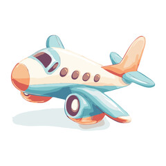 Fototapeta premium Cute cartoon airplane illustration 