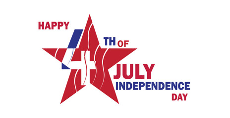 4th of july happy independence day of us. usa festivel day. fourth of july text design for poster, banner media etc png and vector illustration on transparent background