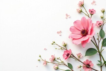 Delicate, small-scale floral print on white background, vintage, decor, background