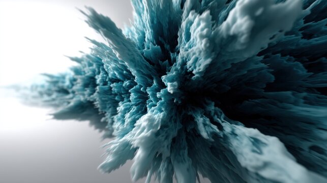 Abstract teal explosion symbolizing dynamic energy and olo color discovery perfect for futuristic science visuals, visionary technology designs, and conceptual innovation projects