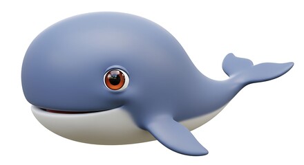 Cute Whale Cartoon Illustration Swimming Underwater