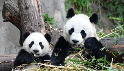 Obraz premium Panda family 