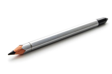 Naklejka premium Watercolor Mechanical Pencil in Silver and Black on White Background