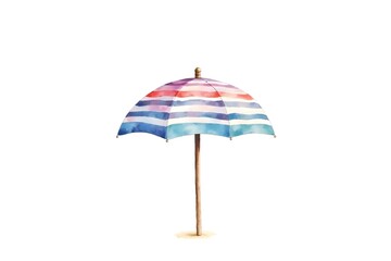 Fototapeta premium Watercolor Pastel Beach Umbrella Illustration Isolated on White