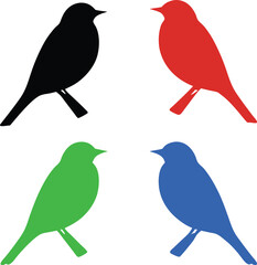 Fototapeta premium colourful Silhouette Birds Set