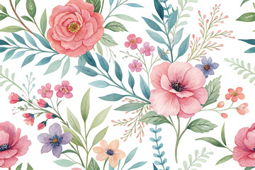 Seamless Watercolor Floral Pattern