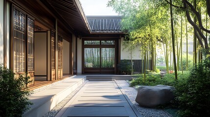 Vibrant flowers and koi pond with stunning pagoda backdrop high resolution picture