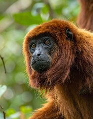 Obraz premium Red Howler, monkey, on the tree