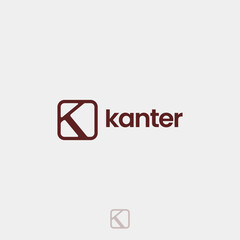 Minimal Logo Design with K Letter in Rounded Square Frame