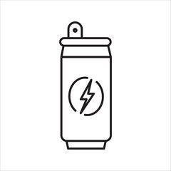 energy drink can icon. aluminum soda can line art vector icon on white background
