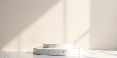 Minimalist Marble Cylinder Product Display Mockup