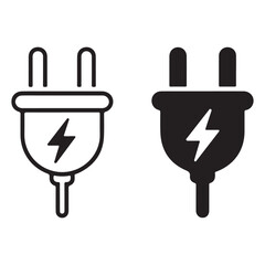 Plug icon duo outline and solid styles