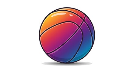 Fototapeta premium Basketball with Vibrant Colors Isolated on White