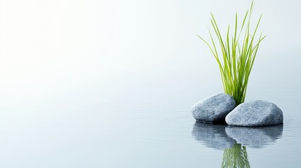 Peaceful zen stones and grass