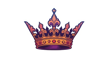 Obraz premium Elegant Crown Illustration Isolated on White Background