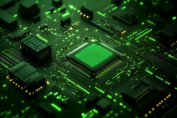 Obraz premium Circuit board with processor chip