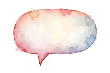Watercolor Speech Bubble Icon for Communication on a White Background