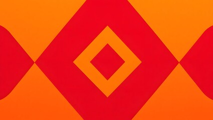 A geometric pattern featuring red and orange diamonds arranged symmetrically in a vibrant design