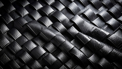 Nylon ripstop fabric, black color, square reinforcement pattern, reflective water-resistant
