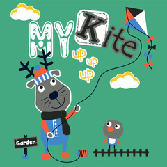 Clever critter showing off amusing talents for children’s fun