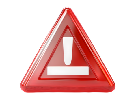 This red triangle sign is a common warning symbol indicating potential danger or hazard on the road, often used as a safety alert
