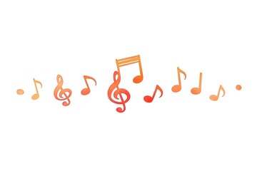 Fototapeta premium Watercolor Music Notes Illustration Representing Melody and Rhythm