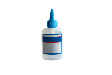 blue plastic bottle with medicine