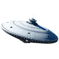 Obraz premium ufo alien ship isolated on transparent background