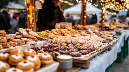 Christmas Market Pastry Stalls