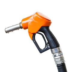 Orange and black gas pump nozzle.