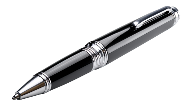 Elegant Rollerball Pen: This elegant rollerball pen, with its sleek design and polished surface, embodies sophistication and precision, perfect for the discerning writer.