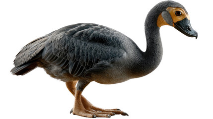 Fototapeta premium Duck Portrait: A detailed studio shot of a striking duck, showcasing its elegant form and vibrant features with artistic flair.