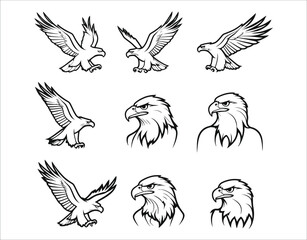 Modern Eagle Line Art Pack