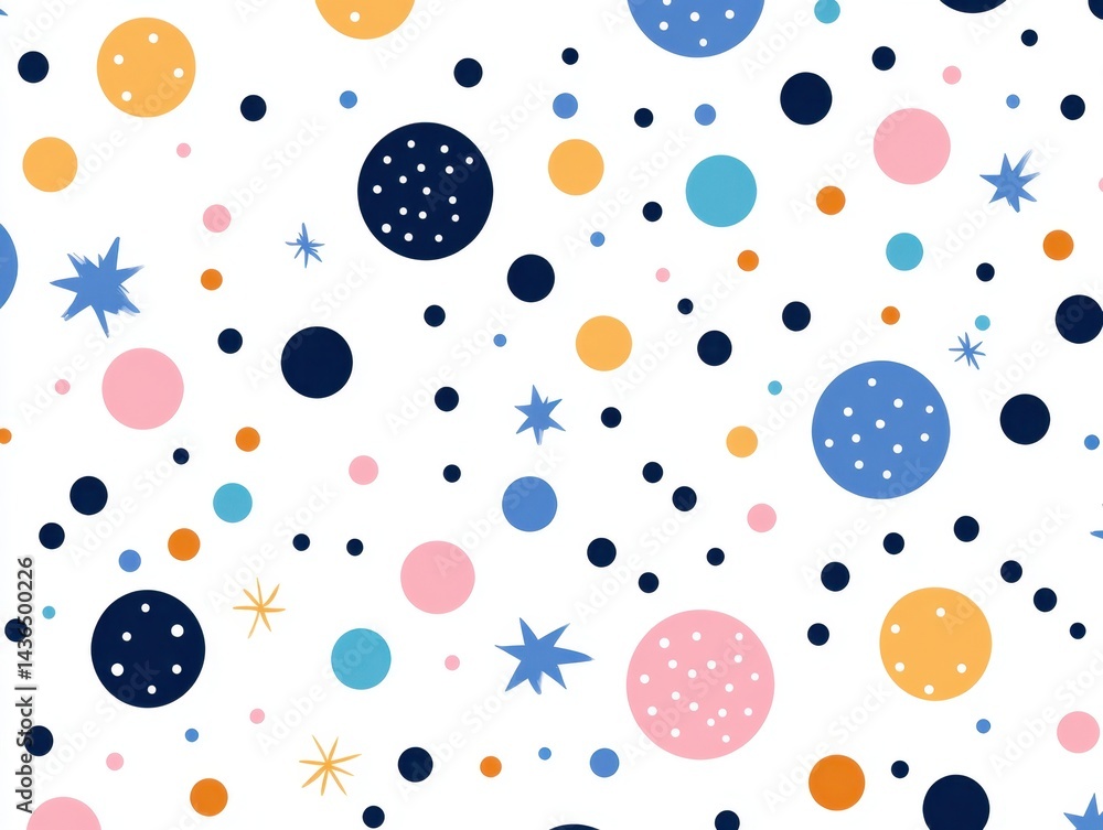 Poster abstract pattern of circles and stars