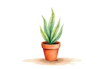 Watercolor Flowerpot for Plant Container