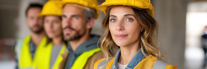 Construction workers focused on the job