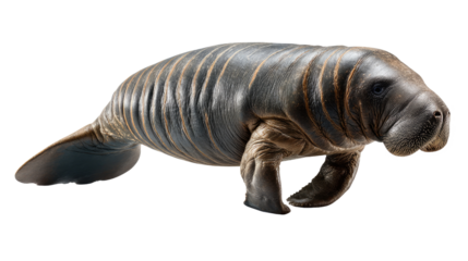 Gentle Giant of the Sea: This tranquil photo captures a manatee, showcasing its unique form and gentle nature. Highlighting the serene beauty of marine life.