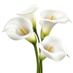 Obraz premium White calla lily flowers isolated on a white background,
