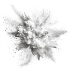 White powder explosion isolated on a white background,