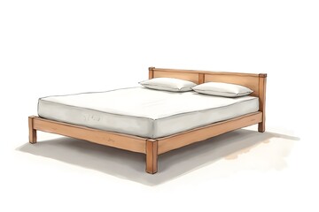 Watercolor Bed Frame as Structural Support for Mattress
