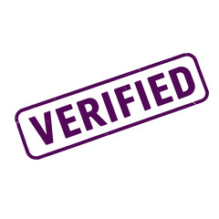 Rubber stamp illustration with text "Verified" on white background