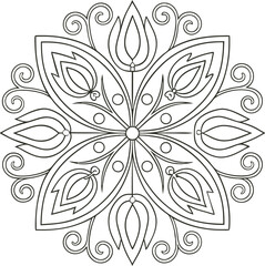 Elegant Floral Mandala Vector Illustration For Coloring Pages And Graphic Design Projects
