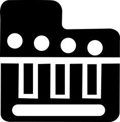 World piano day. Keyboard keys instrument sign. Music notes wave, musical waves staff symbols. Flat vector key stave banner. Classic clef, G melody. isolated on transparent background