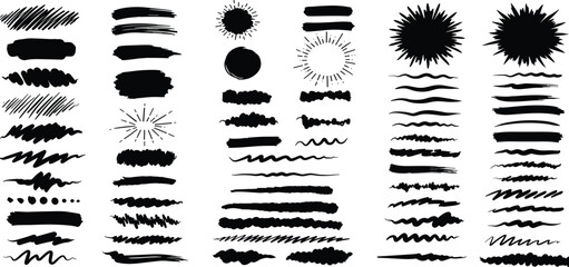 Doodle circle, sparkle, and underline collection