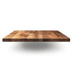 Wooden table top or shelf on a white background